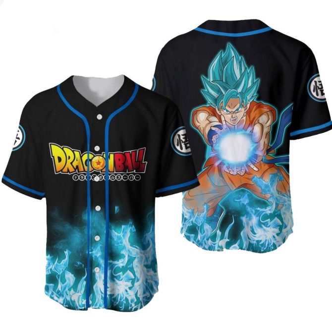 Dragon Ball Z Baseball Jersey - Super Saiyan Goku Graphic - Anime Fans' Ultimate Apparel