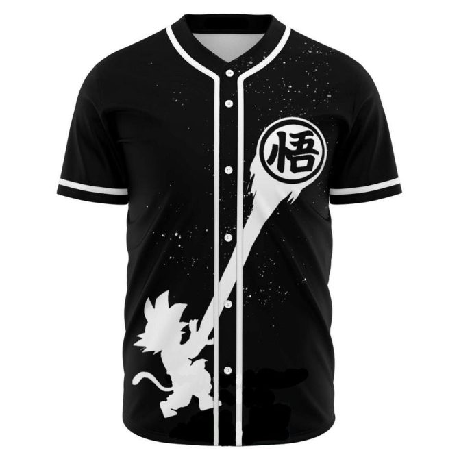 Dragon Ball Inspired Baseball Jersey - Anime Graphic Black Shirt For Fans