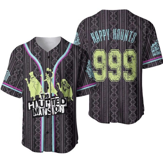 Haunted Mansion Baseball Jersey - Happy Haunts Design, Unisex, Comfortable Fit