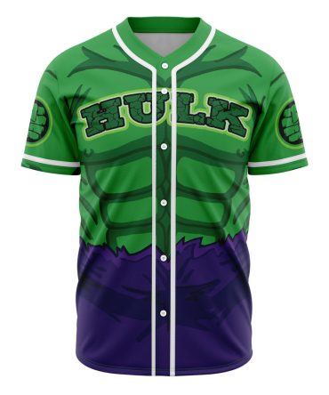 Unleash Your Inner Hero With Hulk-Themed Baseball Jersey - Vibrant Green & Purple Design