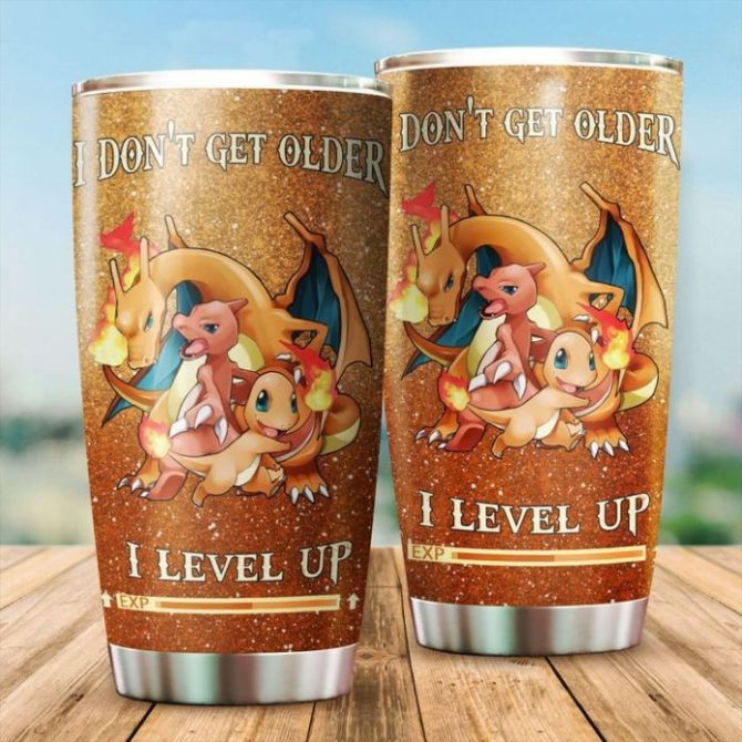 Level Up With Charmander Tumbler - Fun Gift For Pokémon Fans!
