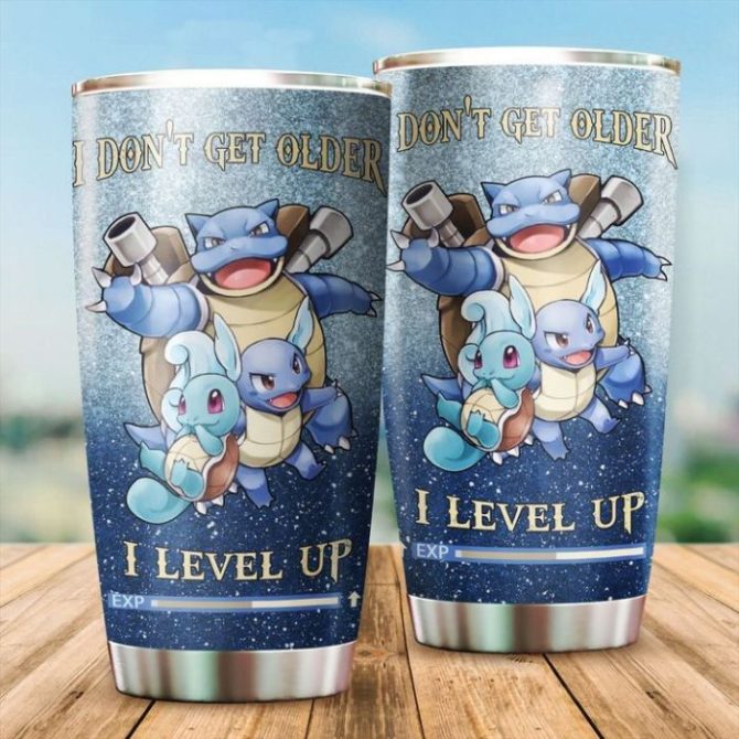 Level Up With Fun Character Tumbler - Stainless Steel Insulated Travel Mug Gift