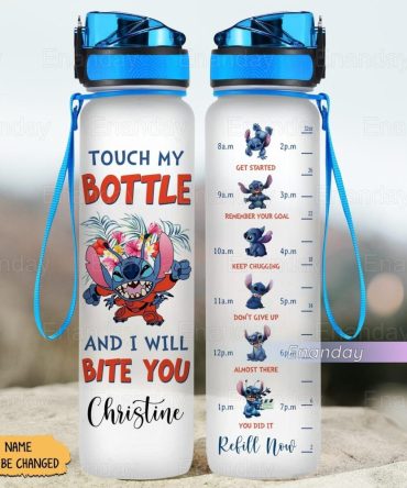 Customizable Motivational Water Bottle With Cute Character Print - Stay Hydrated In Style!
