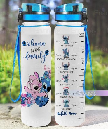 32Oz Cute Motivational Water Bottle - Stay Hydrated With Fun Hourly Goals & Blue Lid
