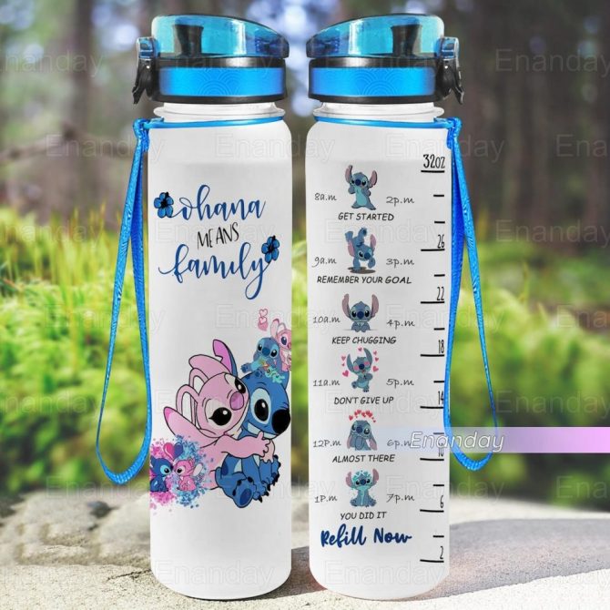32Oz Cute Motivational Water Bottle - Stay Hydrated With Fun Hourly Goals & Blue Lid