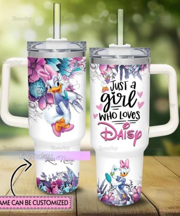 Customizable Daisy-Themed Tumbler With Handle – Perfect Gift For Fans!