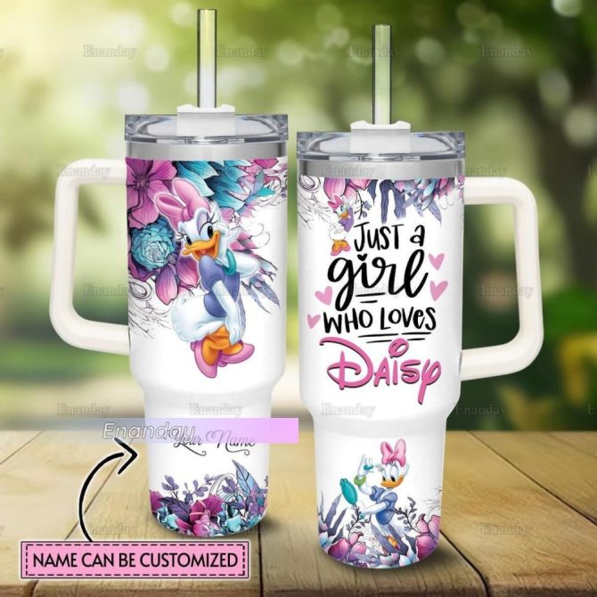 Customizable Daisy-Themed Tumbler With Handle – Perfect Gift For Fans!