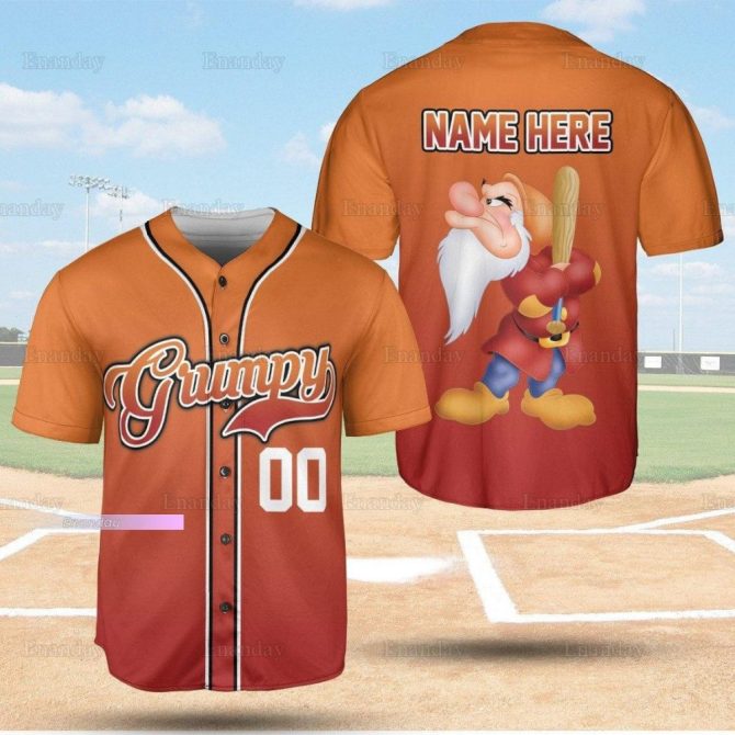 Custom Grumpy Dwarf Baseball Jersey - Personalize Your Name & Number - Unique Gift For Fans