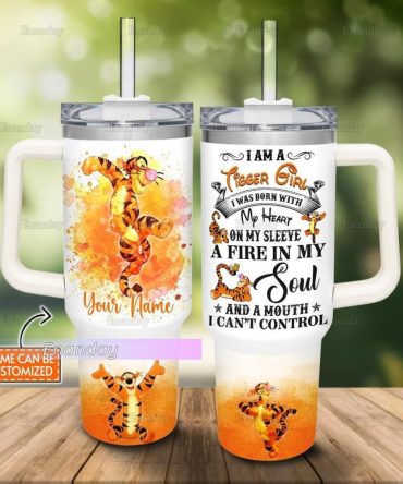 Customizable Tigger Travel Mug - Personalized Name, Double-Wall Insulated, Perfect Gift For Tigger Fans
