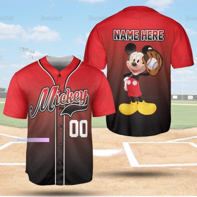 Customizable Mickey Baseball Jersey – Personalized Disney Sportswear Gift