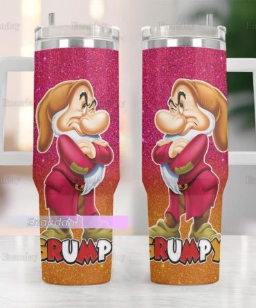 Grumpy Glitter Travel Mug – Insulated Tumbler With Handle, Perfect Gift For Fans!