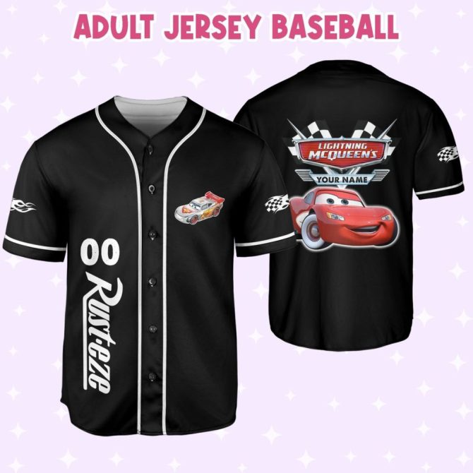 Custom Lightning Mcqueen Baseball Jersey For Adults – Personalize Your Own Racing Style!