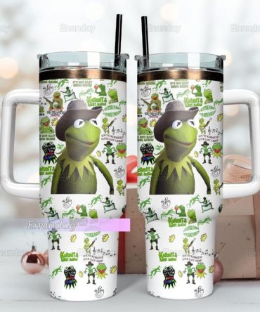 Fun Kermit The Frog Double-Walled Stainless Steel Tumbler With Straw - 20Oz Travel Mug