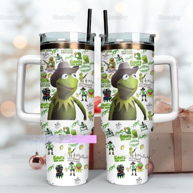 Fun Kermit The Frog Double-Walled Stainless Steel Tumbler With Straw - 20Oz Travel Mug