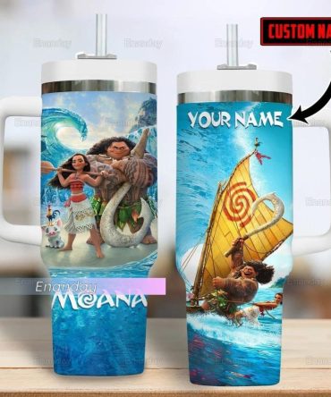 Custom Moana Tumbler With Handle – Personalized Adventure Mug For Kids & Fans