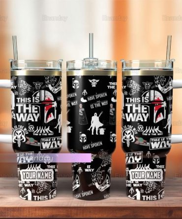 Customizable Mandalorian Travel Mug – This Is The Way Design – Perfect Gift For Star Wars Fans