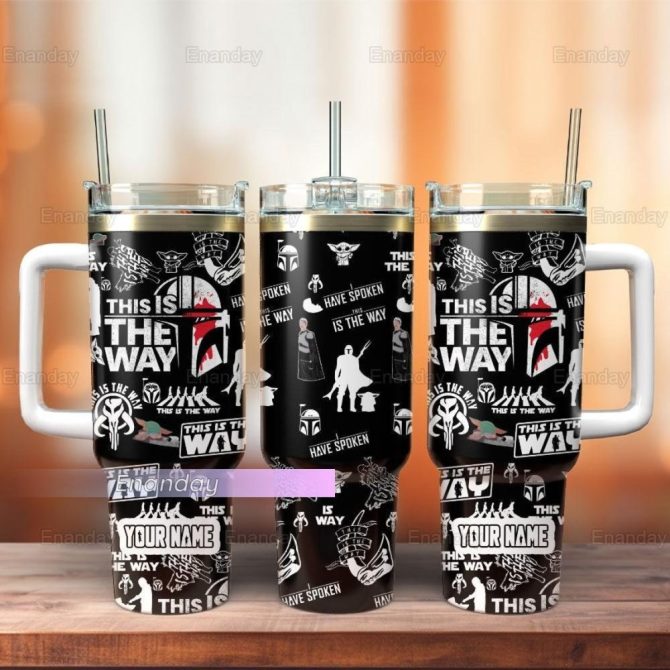 Customizable Mandalorian Travel Mug – This Is The Way Design – Perfect Gift For Star Wars Fans