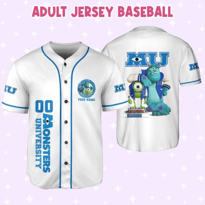 Custom Monsters University Baseball Jersey - Unique Adult Fan Apparel