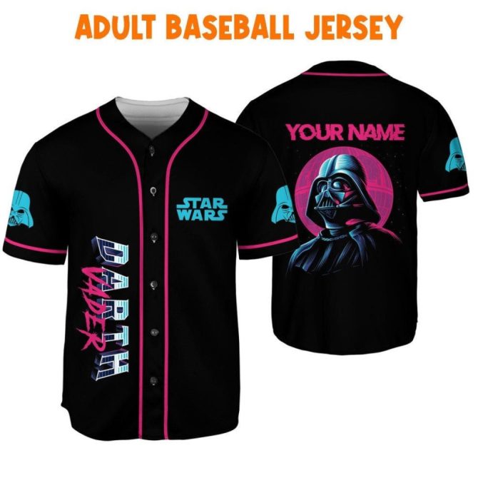 Custom Darth Vader Baseball Jersey - Star Wars Adult Fan Gear - Personalized Name
