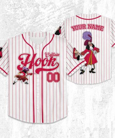 Custom Captain Hook Baseball Jersey - Personalized Name & Number - Unique Gift!