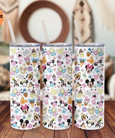 Magical Disney Character Tumbler - 20Oz Stainless Steel With Straw - Ships Next Day!