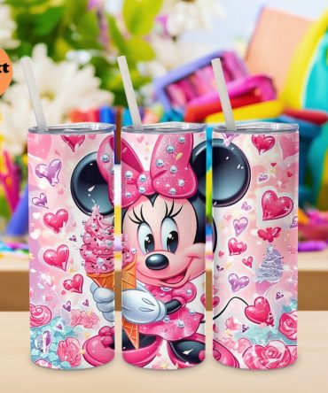 Adorable Cartoon Character Pink Tumbler With Straw - Perfect Gift For Kids & Fans - Ships Next Day!