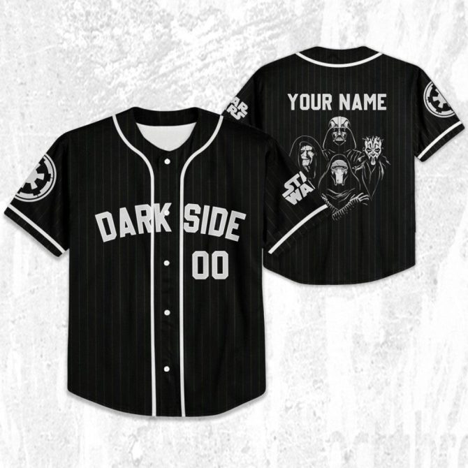 Customizable Dark Side Baseball Jersey - Star Wars Fan Gift - Personalize Your Name!