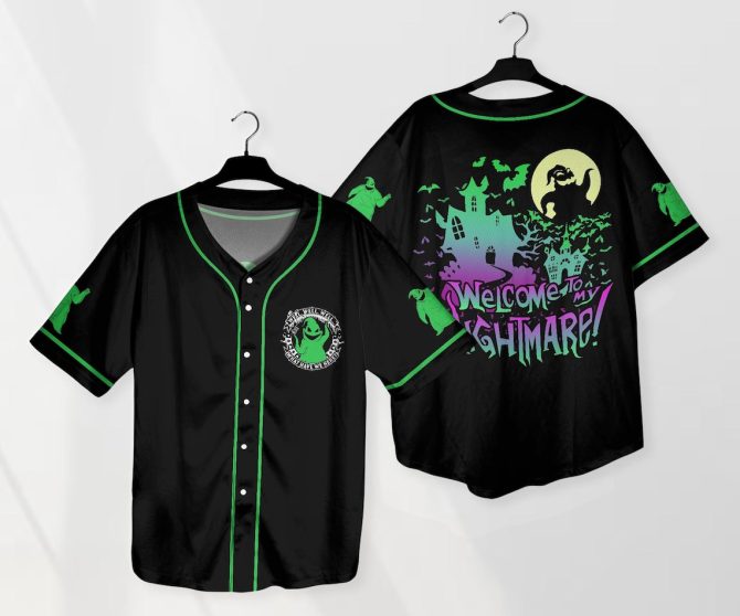 Spooky Baseball Jersey - 'Welcome To My Nightmare' , Halloween Graphic Tee