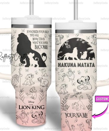 Custom Lion King Tumbler With Straw - Personalized Hakuna Matata Design - Perfect Gift!