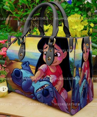 Stitch Ohana - Vibrant Cartoon Character Leather Handbag – Perfect Gift For Fans & Fashionistas