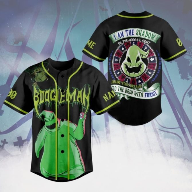 Spooky Boogeyman Baseball Jersey - Glow In The Dark Halloween Theme Shirt