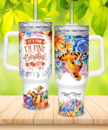 Personalized Colorful Tumbler With Handle - Fun Floral Design For Drinks On-The-Go