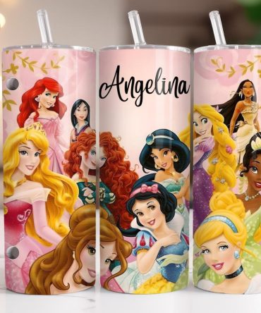 Personalized Princess Tumbler - Custom Name, Fast Shipping, Perfect Gift For Kids & Fans!