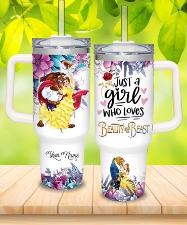 Custom Beauty And The Beast Tumbler With Straw – Perfect Gift For Fans!
