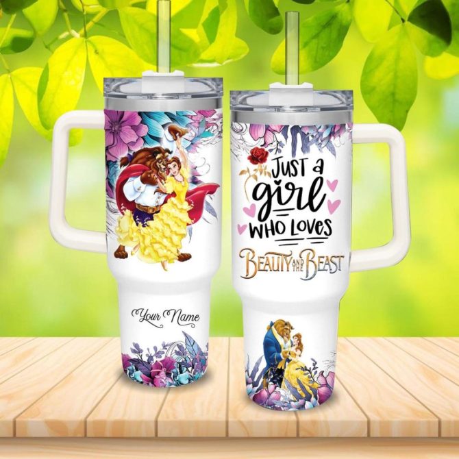 Custom Beauty And The Beast Tumbler With Straw – Perfect Gift For Fans!