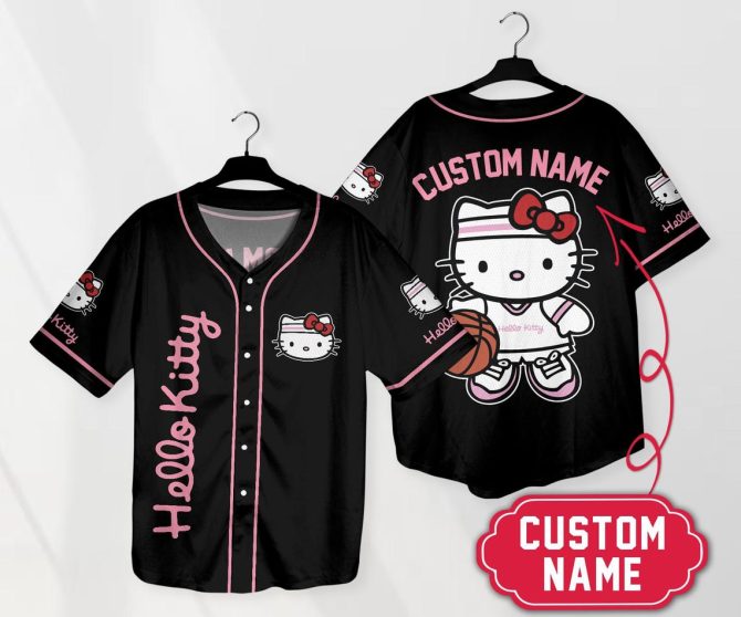 Custom Hello Kitty Baseball Jersey - Personalize Your Name - Cute & Stylish Gift