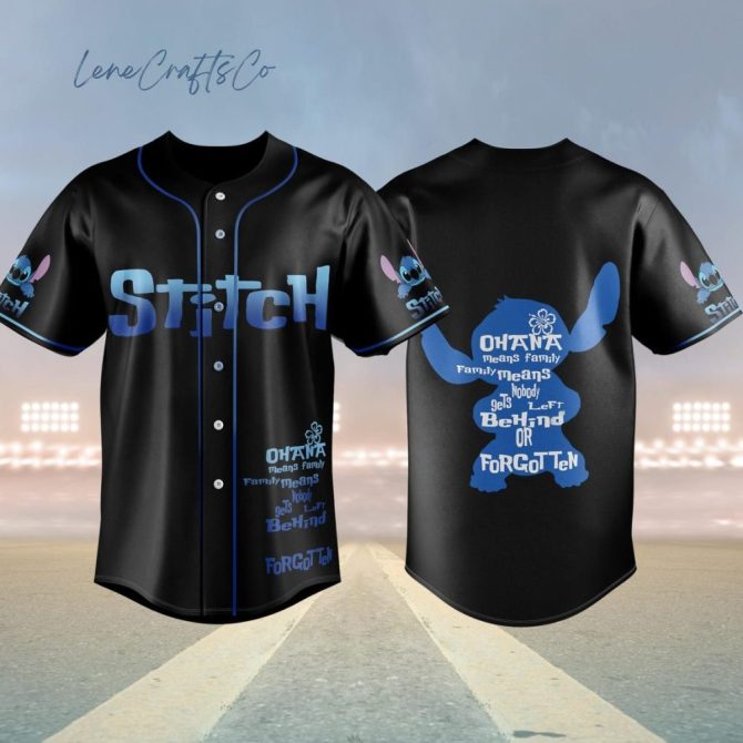 Stitch Baseball Jersey - Ohana Family Design, Unisex Sportswear, Perfect Gift!