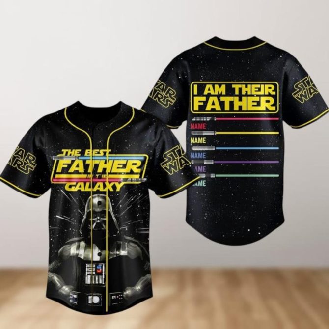 Star Wars 'Best Father In Galaxy' Custom Baseball Jersey – Perfect Gift For Dad!