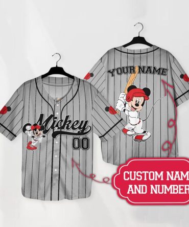Custom Mickey Baseball Jersey – Personalize Name & Number For Unique Style!