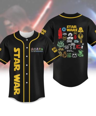 Star Wars Baseball Jersey - Iconic Characters & Quotes Design For Fans