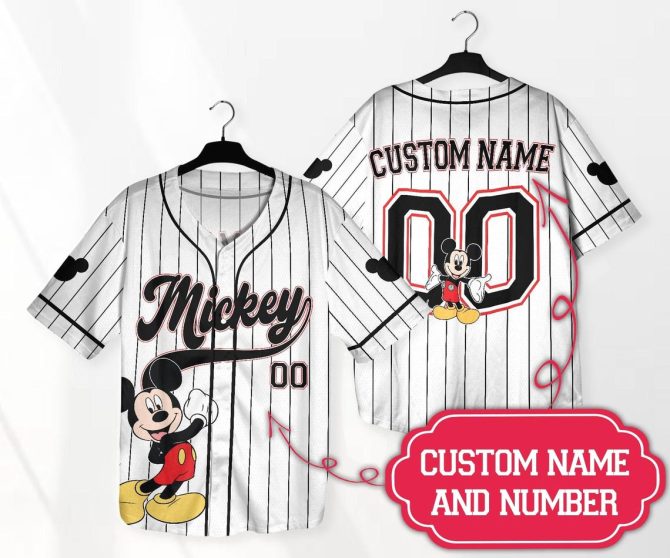 Custom Mickey Mouse Baseball Jersey – Personalized Name & Number Gift