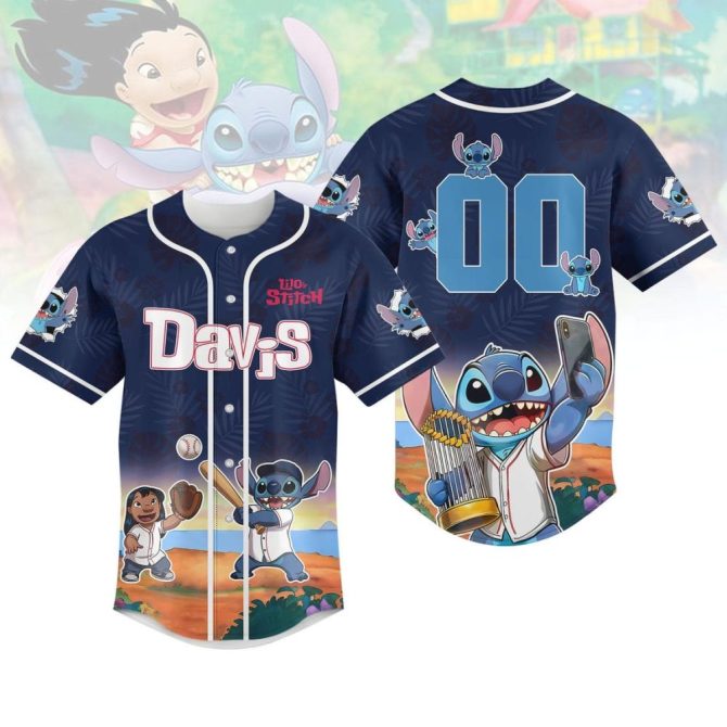 Lilo & Stitch Baseball Jersey - Custom Name & Number - Kids & Adults, Perfect Gift!