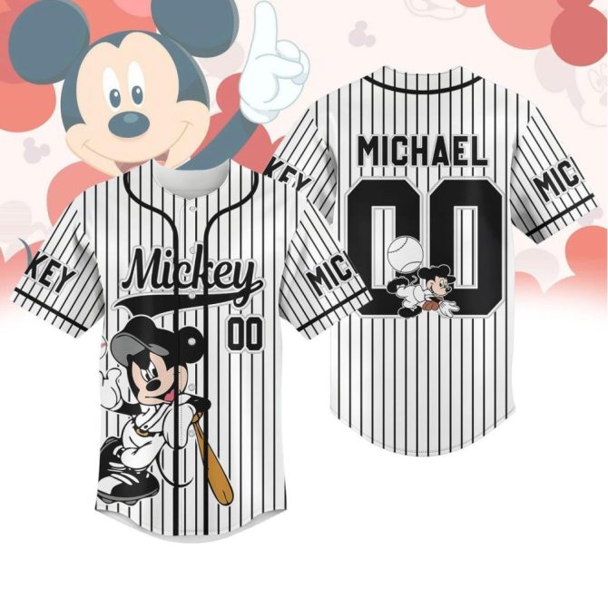 Custom Mickey Baseball Jersey – Personalized Sports Top For Kids & Adults
