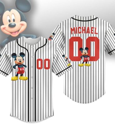 Custom Mickey Baseball Jersey - Personalized Sports Fan Apparel - Kids & Adults Sizes