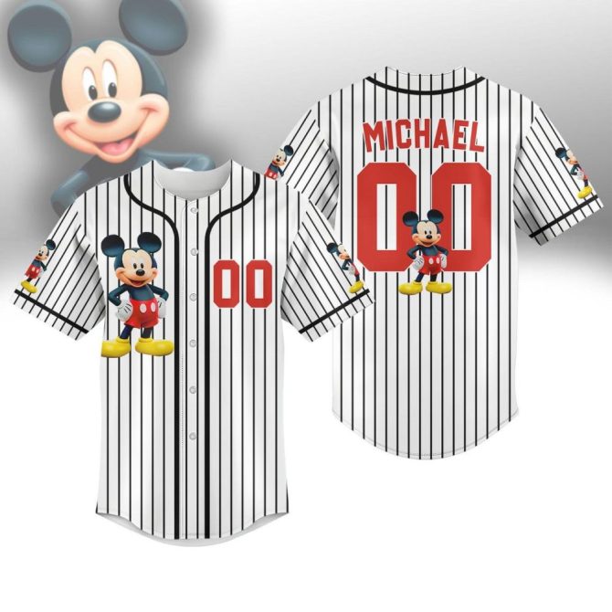 Custom Mickey Baseball Jersey - Personalized Sports Fan Apparel - Kids & Adults Sizes
