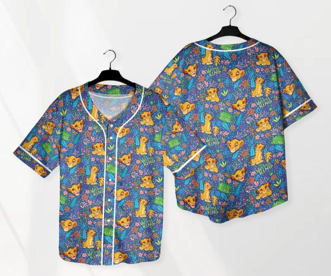 Unisex Lion King Simba Print Button-Up Shirt – Vibrant Disney Style For Adults