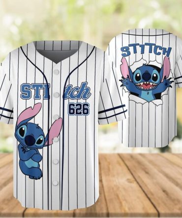 Stitch Baseball Jersey - Cute Cartoon Character Athletic Shirt For Fans