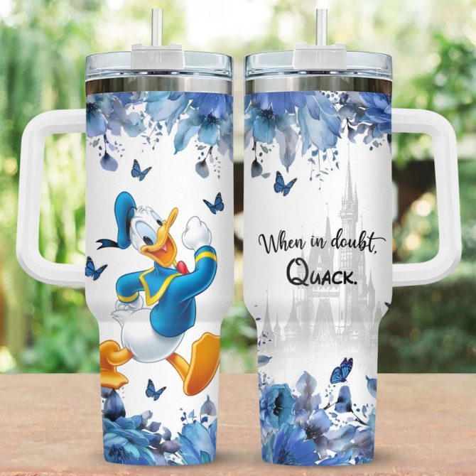 Disney Donald Duck Tumbler With Handle - Double-Walled, 20Oz, Insulated - Perfect For Travel & Gifting
