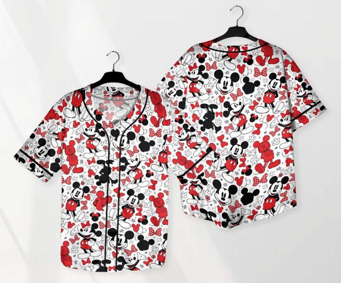 Disney Mickey & Friends Baseball Jersey Shirt - Fun Cartoon Print For Adults & Kids