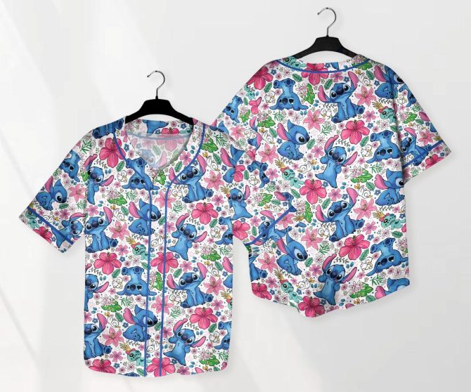 Colorful Stitch & Floral Print Button-Up Shirt - Fun Summer Style For All Ages